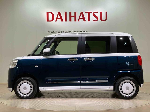 ムーヴキャンバスストライプスG4WD シートヒーター アイドリングストップ オートマチックハイビーム 衝突防止システム LEDヘッドランプ レーンアシスト スマートキー 記録簿 ワンオーナー エアバッグ エアコン パワーウィンドウ(北海道)の中古車