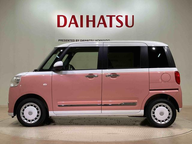 ムーヴキャンバスストライプスG4WD シートヒーター アイドリングストップ オートマチックハイビーム 衝突防止システム LEDヘッドランプ レーンアシスト スマートキー 記録簿 ワンオーナー エアバッグ エアコン パワーウィンドウ(北海道)の中古車