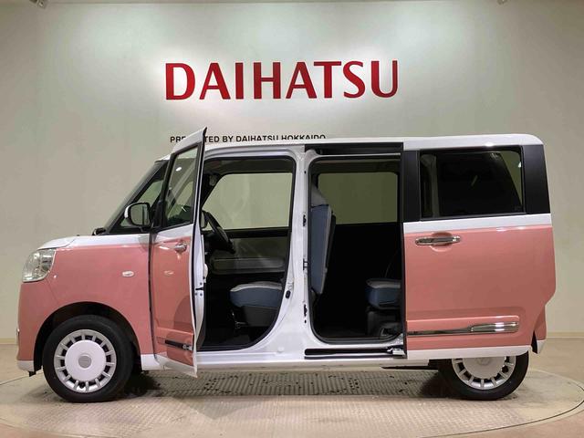 ムーヴキャンバスストライプスG4WD シートヒーター アイドリングストップ オートマチックハイビーム 衝突防止システム LEDヘッドランプ レーンアシスト スマートキー 記録簿 ワンオーナー エアバッグ エアコン パワーウィンドウ(北海道)の中古車