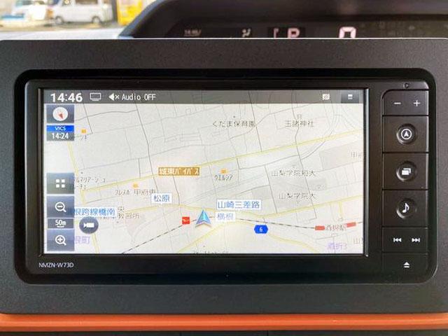 タントファンクロスターボ　２ＷＤ　純正ナビ　前後ドラレコスマートアシスト・ＬＥＤヘッドライト・１５インチアルミホイール・両側パワースライドドア・ＵＳＢソケット・運転席助手席シートヒーター・フルファブリックシート・本革巻ステアリングホイール（山梨県）の中古車