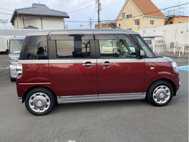ムーヴキャンバスＸメイクアップリミテッド　ＳＡIII１４インチフルホイールキャップ　キーフリーシステム　両側パワースライドドア　オートエアコン（プッシュ式）　オートライト　置きラクボックス　プッシュボタンスタート（静岡県）の中古車
