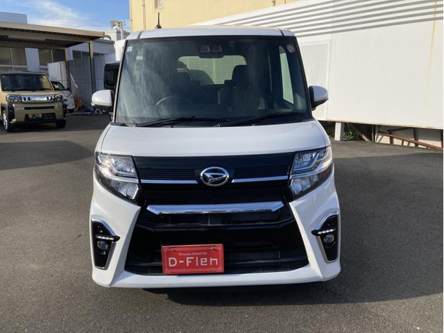 タントカスタムＸ１４インチアルミホイール　大型エアロバンパー　フルＬＥＤヘッドランプ　オート格納式カラードドアミラー　両側パワースライドドア　キーフリーシステム　プッシュボタンスタート（静岡県）の中古車