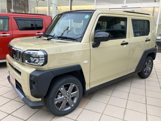 タフトＧターボ　ダーククロムベンチャー１５インチアルミホイール（シルバー塗装）　オートレベリング機能付フルＬＥＤヘッドランプ　ＬＥＤフォグランプ　本革巻ステアリングホイール　本革巻インパネセンターシフト（静岡県）の中古車