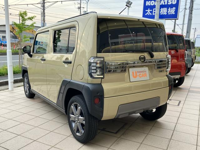 タフトＧターボ　ダーククロムベンチャー１５インチアルミホイール（シルバー塗装）　オートレベリング機能付フルＬＥＤヘッドランプ　ＬＥＤフォグランプ　本革巻ステアリングホイール　本革巻インパネセンターシフト（静岡県）の中古車