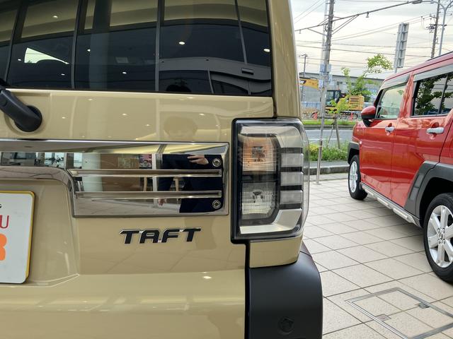 タフトＧターボ　ダーククロムベンチャー１５インチアルミホイール（シルバー塗装）　オートレベリング機能付フルＬＥＤヘッドランプ　ＬＥＤフォグランプ　本革巻ステアリングホイール　本革巻インパネセンターシフト（静岡県）の中古車