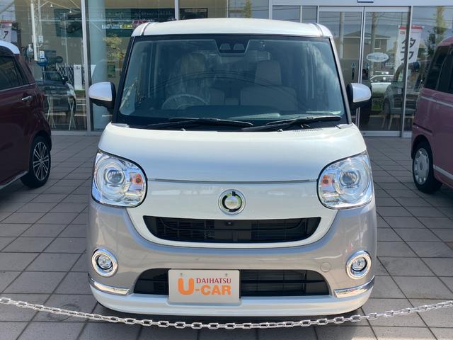 ムーヴキャンバスＧメイクアップＶＳ　ＳＡIII１４インチフルホイールキャップ　ＬＥＤヘッドランプ　キーフリーシステム　両側パワースライドドア　オートエアコン（プッシュ式）　オートライト　置きラクボックス（静岡県）の中古車