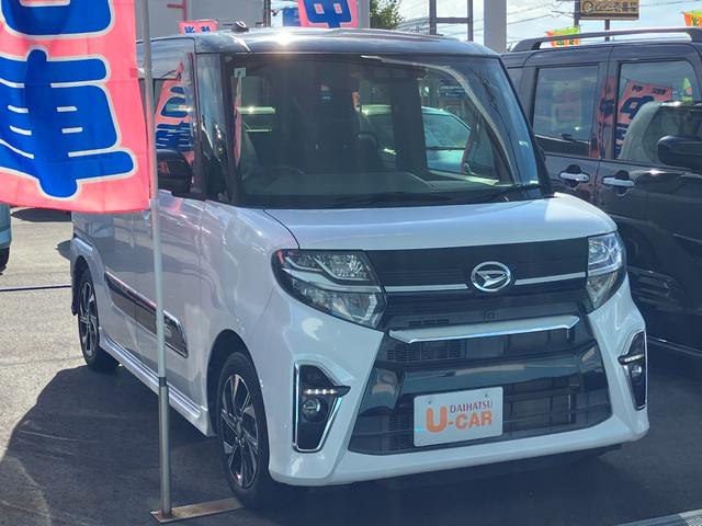 タントカスタムＸ１４インチアルミホイール　大型エアロバンパー　フルＬＥＤヘッドランプ　オート格納式カラードドアミラー　両側パワースライドドア　キーフリーシステム　プッシュボタンスタート（静岡県）の中古車