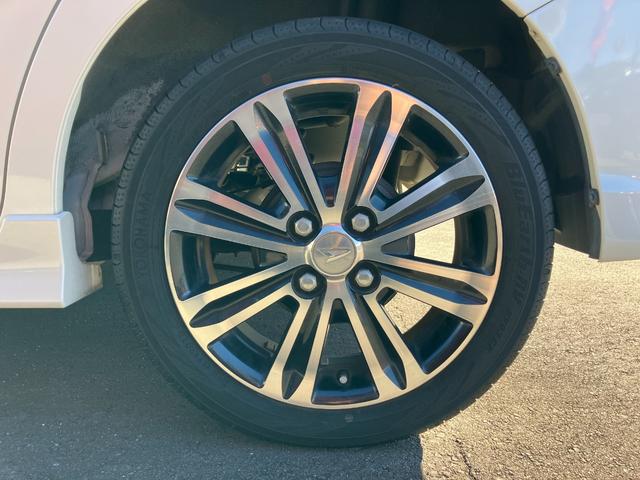 タントカスタムＲＳ１５インチアルミホイール　大型エアロバンパー　ＬＥＤヘッドランプ　オート格納式カラードドアミラー　本革巻ステアリングホイール　両側パワースライドドア（静岡県）の中古車