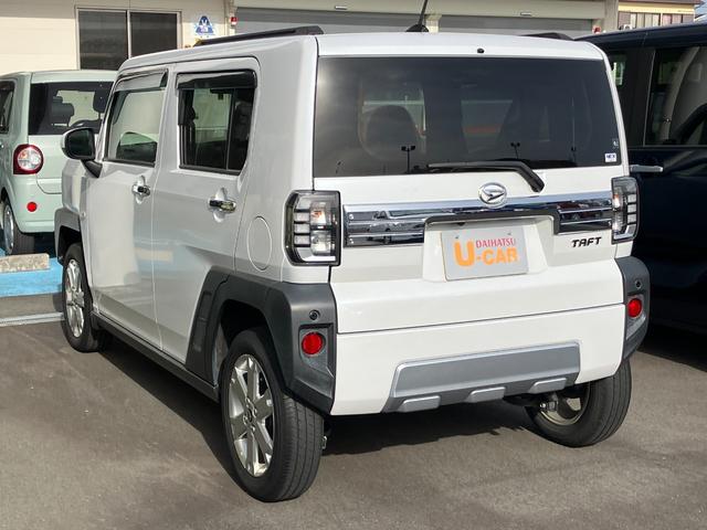 タフトG クロムベンチャーメッキドアアウターハンドル 15インチアルミホイール オートレベリング機能付フルLEDヘッドランプ LEDフォグランプ 本革巻ステアリングホイール 本革巻インパネセンターシフト(静岡県)の中古車