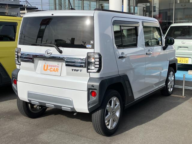 タフトG クロムベンチャーメッキドアアウターハンドル 15インチアルミホイール オートレベリング機能付フルLEDヘッドランプ LEDフォグランプ 本革巻ステアリングホイール 本革巻インパネセンターシフト(静岡県)の中古車