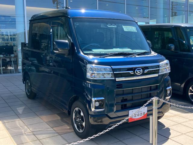 アトレーデッキバン12インチフルホイールキャップ オートエアコン キーフリーシステム スペアタイヤ LEDヘッドランプ パワースライドドア(両側)(静岡県)の中古車