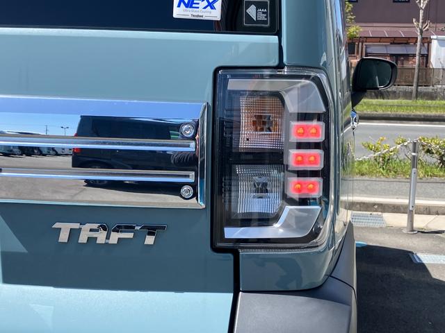 タフトＧ　クロムベンチャーメッキドアアウターハンドル　１５インチアルミホイール　オートレベリング機能付フルＬＥＤヘッドランプ　ＬＥＤフォグランプ　本革巻ステアリングホイール　本革巻インパネセンターシフト（静岡県）の中古車