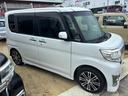 タント 中古車 カスタムＲＳ　トップエディションＳＡＩＩ１５インチアルミホイール　大型エアロバンパー　ＬＥＤヘッドランプ　オート格納式カラードドアミラー　本革巻ステアリングホイール　両側パワースライドドア
