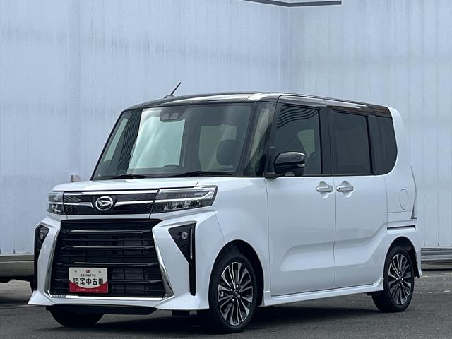 タントカスタムＲＳ　ターボ　雹害車両　両側電動ドア　スマートキー雹害車両　１年保証　両側電動スライドドア　前後コーナーセンサー　前席シートヒーター　オートマチックハイビーム　ＬＥＤヘッドライト　オートブレーキホールド　スマートキー　１５インチ純正アルミホイール（兵庫県）の中古車