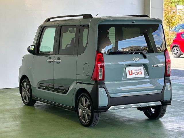 タントファンクロスターボバックカメラ対応　フロントシ−トヒ−タ−　電動パーキング　プッシュボタンスタ−ト　両側電動スライドドア　コ−ナ−センサ−　衝突被害軽減ブレーキ　アイドリングストップ機能　ＬＥＤヘッドライト（奈良県）の中古車