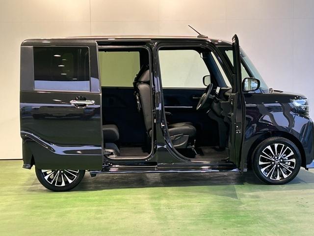 タントカスタムRSタ−ボ ディスプレイオーディオ 電動パーキング 両側電動スライドドア プッシュボタンスタ−ト 衝突被害軽減ブレーキ コ−ナ−センサ− アイドリングストップ機能 シ−トヒ−タ− バックカメラ(奈良県)の中古車