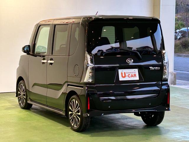 タントカスタムRSタ−ボ ディスプレイオーディオ 電動パーキング 両側電動スライドドア プッシュボタンスタ−ト 衝突被害軽減ブレーキ コ−ナ−センサ− アイドリングストップ機能 シ−トヒ−タ− バックカメラ(奈良県)の中古車