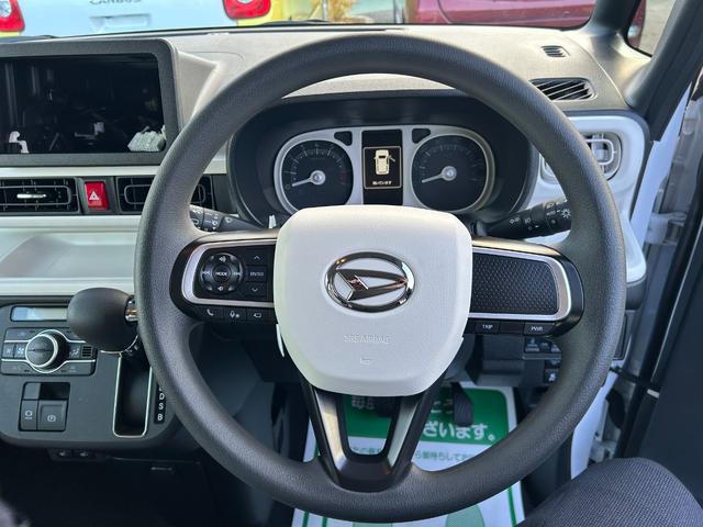 ムーヴキャンバスストライプスＧ電動パーキング　プッシュボタンスタ−ト　両側電動スライドドア　コ−ナ−センサ−　衝突被害軽減ブレーキ　アイドリングストップ機能　シ−トヒ−タ−　パノラマモニタ−対応　ＬＥＤヘッドライト（奈良県）の中古車