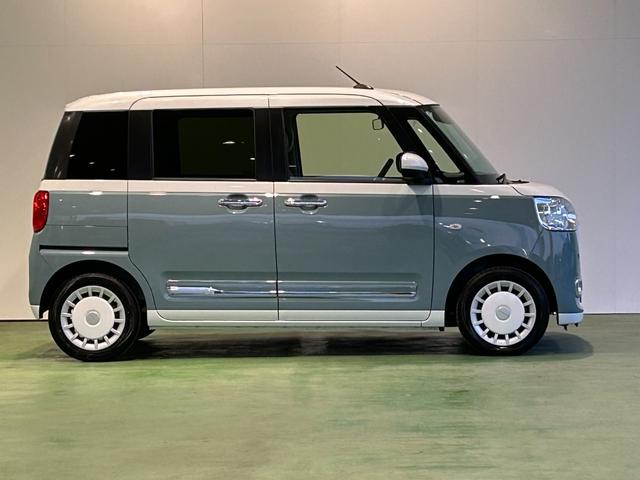 ムーヴキャンバスストライプスＧ電動パーキング　プッシュボタンスタ−ト　両側電動スライドドア　コ−ナ−センサ−　衝突被害軽減ブレーキ　アイドリングストップ機能　シ−トヒ−タ−　パノラマモニタ−対応　ＬＥＤヘッドライト（奈良県）の中古車