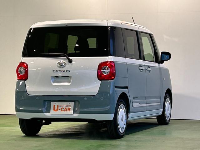 ムーヴキャンバスストライプスＧ電動パーキング　プッシュボタンスタ−ト　両側電動スライドドア　コ−ナ−センサ−　衝突被害軽減ブレーキ　アイドリングストップ機能　シ−トヒ−タ−　パノラマモニタ−対応　ＬＥＤヘッドライト（奈良県）の中古車