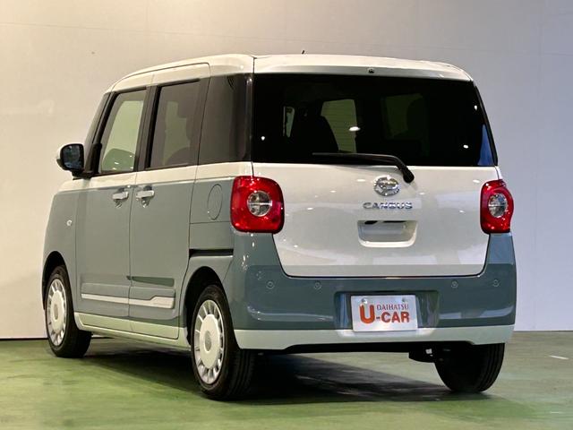 ムーヴキャンバスストライプスＧ電動パーキング　プッシュボタンスタ−ト　両側電動スライドドア　コ−ナ−センサ−　衝突被害軽減ブレーキ　アイドリングストップ機能　シ−トヒ−タ−　パノラマモニタ−対応　ＬＥＤヘッドライト（奈良県）の中古車