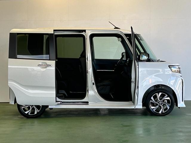 タントカスタムＸディスプレイオーディオ　電動パーキング　両側電動スライドドア　プッシュボタンスタ−ト　衝突被害軽減ブレーキ　コ−ナ−センサ−　アイドリングストップ機能　シ−トヒ−タ−　バックカメラ　ＬＥＤヘッドライト（奈良県）の中古車