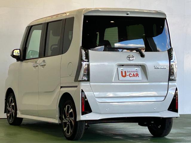 タントカスタムＸディスプレイオーディオ　電動パーキング　両側電動スライドドア　プッシュボタンスタ−ト　衝突被害軽減ブレーキ　コ−ナ−センサ−　アイドリングストップ機能　シ−トヒ−タ−　バックカメラ　ＬＥＤヘッドライト（奈良県）の中古車