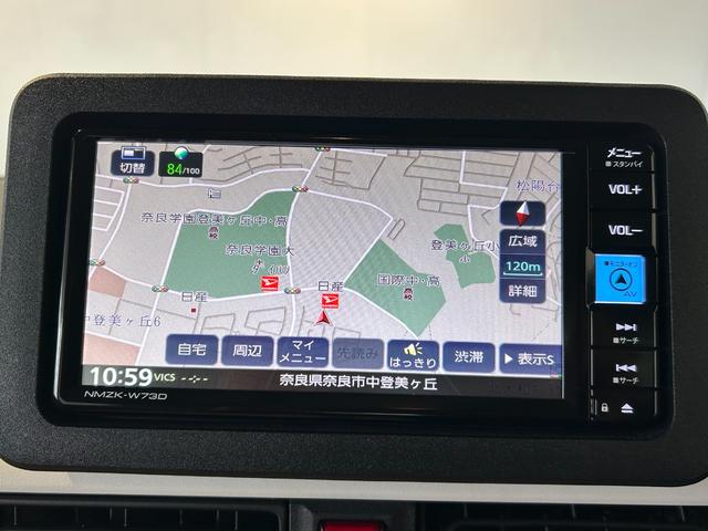 ムーヴキャンバスストライプスＧナビ　ドラレコ　ＥＴＣ　プッシュボタンスタ−ト　両側電動スライドドア　コ−ナ−センサ−　衝突被害軽減ブレーキ　アイドリングストップ機能　電動パーキング　シ−トヒ−タ−　バックカメラ（奈良県）の中古車