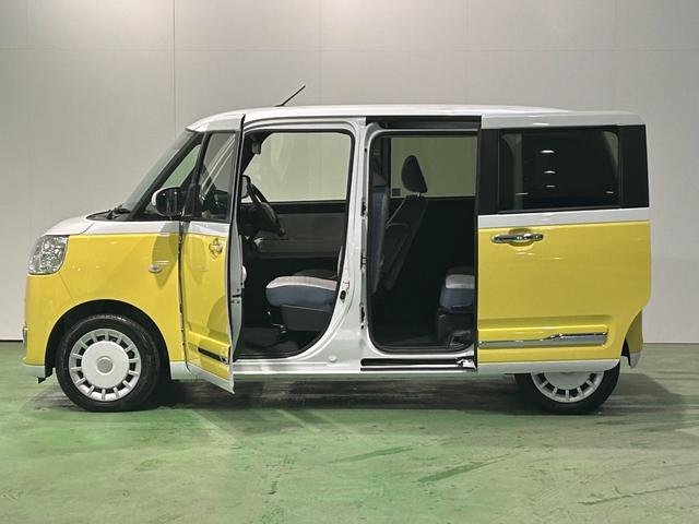 ムーヴキャンバスストライプスＧナビ　ドラレコ　電動パーキング　プッシュボタンスタ−ト　両側電動スライドドア　衝突被害軽減ブレーキ　コ−ナ−センサ−　アイドリングストップ機能　シ−トヒ−タ−　パノラマモニタ−　ＬＥＤヘッドライト（奈良県）の中古車