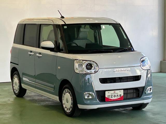 ムーヴキャンバスストライプスGディスプレイオーディオ 電動パーキング 両側電動スライドドア プッシュボタンスタ−ト 衝突被害軽減ブレーキ コ−ナ−センサ− アイドリングストップ機能 シ−トヒ−タ− パノラマモニタ−(奈良県)の中古車