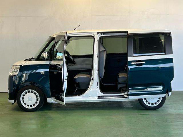 ムーヴキャンバスストライプスＧターボバックカメラ対応　衝突被害軽減ブレーキ　コ−ナ−センサ−　全車速追従機能付ＡＣＣ　両側電動スライドドア　プッシュボタンスタ−ト　アイドリングストップ機能　シ−トヒ−タ−　ＬＥＤヘッドライト（奈良県）の中古車