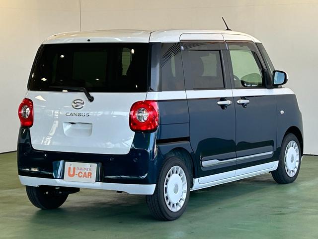 ムーヴキャンバスストライプスＧターボバックカメラ対応　衝突被害軽減ブレーキ　コ−ナ−センサ−　全車速追従機能付ＡＣＣ　両側電動スライドドア　プッシュボタンスタ−ト　アイドリングストップ機能　シ−トヒ−タ−　ＬＥＤヘッドライト（奈良県）の中古車