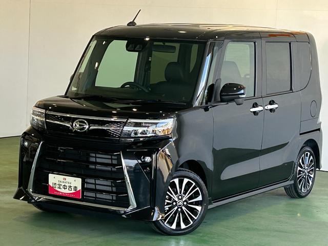 タントカスタムＲＳタ−ボ車　ディスプレイオーディオ　衝突被害軽減ブレーキ　コ−ナ−センサ−　両側電動スライドドア　電動パーキング　アイドリングストップ機能　シ−トヒ−タ−　パノラマモニタ−　ＬＥＤヘッドライト（奈良県）の中古車