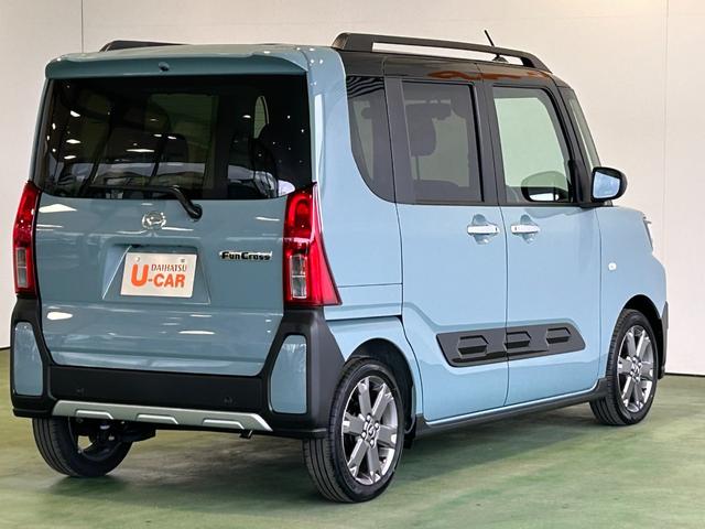 タントファンクロスターボナビ　ドラレコ　コ−ナ−センサ−　衝突被害軽減ブレーキ　フロントシ−トヒ−タ−　両側電動スライドドア　アイドリングストップ機能　バックカメラ　プッシュボタンスタ−ト　電動パーキング（奈良県）の中古車