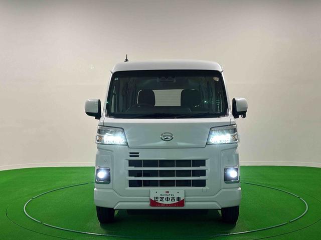 ハイゼットカーゴクルーズターボ 4WD コーナーセンサー 電動格納ドアミラーLEDヘッドランプ 電動格納式カラードドアミラー トップシェイドガラス 荷室LEDランプ 12インチフルホイールキャップ コーナーセンサー キーレスエントリー(広島県)の中古車