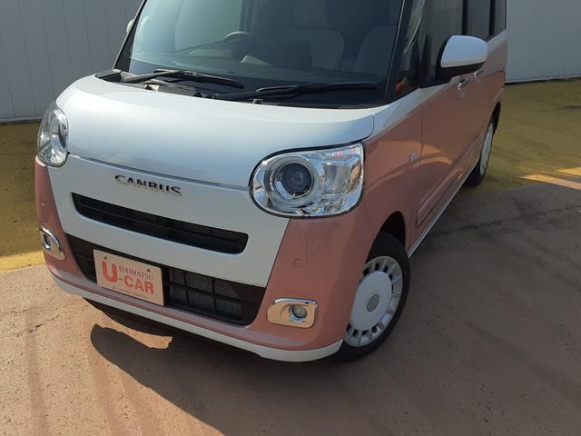 ムーヴキャンバスストライプスＧ　スマホ連携ディスプレイオーディオ　試乗車禁煙車　ワンオーナー　電動格納ミラー　両側電動スライドドア　ＬＥＤヘッドライト　シートヒーター　オートエアコン　キーフリー　９インチスマホ連携ディスプレイオーディオ　電動パーキングブレーキ（埼玉県）の中古車