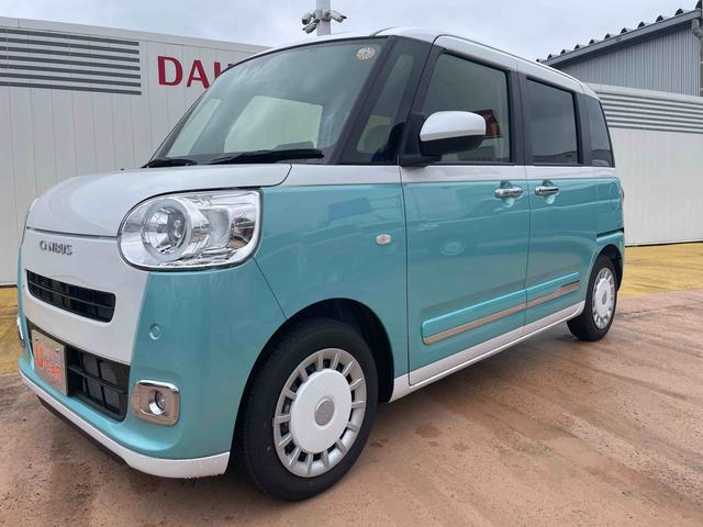 ムーヴキャンバスストライプスＧターボ／両側パワースライドドア／シートヒーターワンオーナー　禁煙車　両側パワースライドドア　運転席助手席シートヒーター　キーフリー　オートエアコン　電動パーキングブレーキ　ブレーキホールド　アダプティブクルーズコントロール　ステアリングスイッチ（埼玉県）の中古車