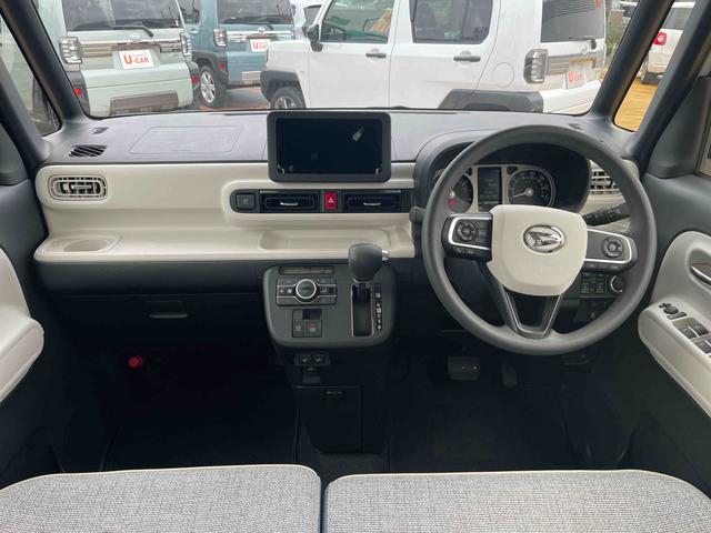 ムーヴキャンバスストライプスＧターボ／両側パワースライドドア／シートヒーターワンオーナー　禁煙車　両側パワースライドドア　運転席助手席シートヒーター　キーフリー　オートエアコン　電動パーキングブレーキ　ブレーキホールド　アダプティブクルーズコントロール　ステアリングスイッチ（埼玉県）の中古車