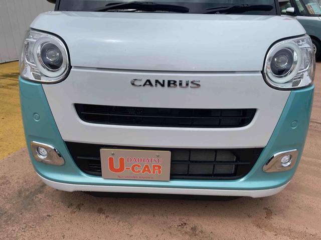 ムーヴキャンバスストライプスＧターボ／両側パワースライドドア／シートヒーターワンオーナー　禁煙車　両側パワースライドドア　運転席助手席シートヒーター　キーフリー　オートエアコン　電動パーキングブレーキ　ブレーキホールド　アダプティブクルーズコントロール　ステアリングスイッチ（埼玉県）の中古車