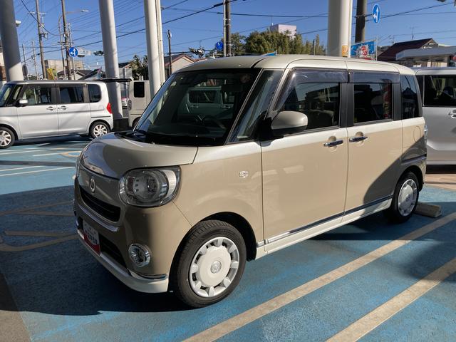 ムーヴキャンバスＧメイクアップＶＳ　ＳＡIII１４インチフルホイールキャップ　ＬＥＤヘッドランプ　キーフリーシステム　両側パワースライドドア　オートエアコン（プッシュ式）　オートライト　置きラクボックス（静岡県）の中古車