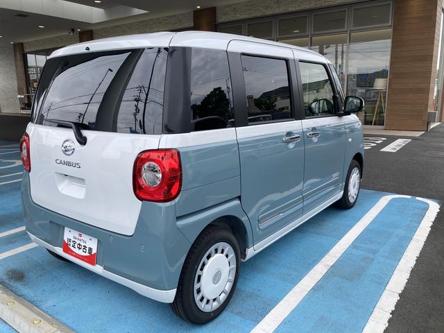 ムーヴキャンバスストライプスG14インチフルホイールキャップ LEDヘッドランプ LEDフォグランプ ホっとカップホルダー 両側パワースライドドア キーフリーシステム プッシュボタンスタート UVカットガラス(静岡県)の中古車