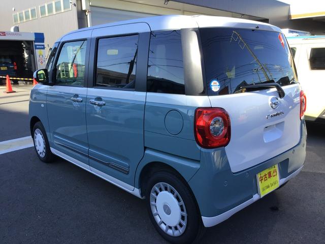 ムーヴキャンバスストライプスG LEDヘッドランプ/シートヒーター/マット1年保証距離無制限 純正マット サイドエアバッグ LEDヘッドランプ アイドリングストップ シートヒーター 両側電動スライドドア プッシュボタンスタート キーフリー(埼玉県)の中古車