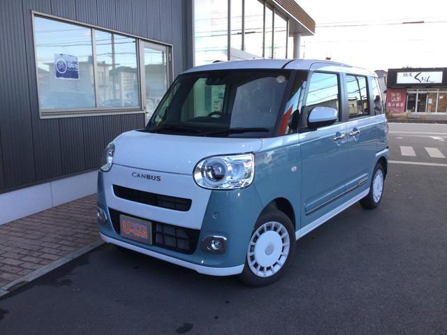 ムーヴキャンバスストライプスＧ両側電動スライドドア・ＬＥＤヘッドライト・オートライト・オートマチックハイビーム・プッシュスタートボタン・アイドリングストップ・シートヒーター・電動パーキングブレーキ・スマートアシスト（埼玉県）の中古車