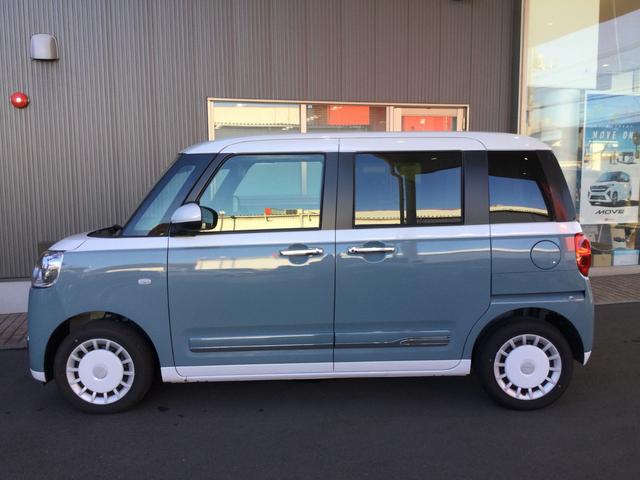 ムーヴキャンバスストライプスＧ両側電動スライドドア・ＬＥＤヘッドライト・オートライト・オートマチックハイビーム・プッシュスタートボタン・アイドリングストップ・シートヒーター・電動パーキングブレーキ・スマートアシスト（埼玉県）の中古車