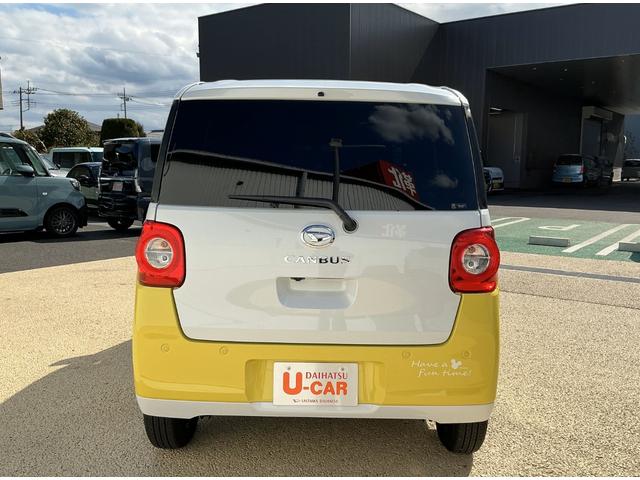 ムーヴキャンバスストライプスGターボ/当店試乗車/198キロ一年保証・走行距離無制限 走行198キロ ディスプレイオーディオ バックカメラ サイドエアバック クリアランスソナー オートライト LEDヘッドライト シートヒーター 両側電動スライドドア(埼玉県)の中古車