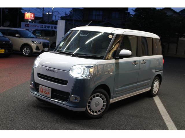 ムーヴキャンバスストライプスＧ１年保証距離無制限　走行距離７１３２キロ　純正マット　助手席エアバッグ　サイドエアバッグ　ＬＥＤヘッドランプ　アイドリングストップ　シートヒーター　両側電動スライドドア　オート格納式ドアミラー（埼玉県）の中古車