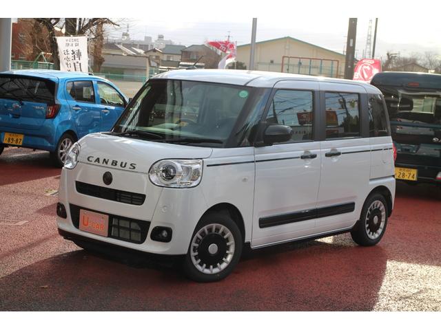 ムーヴキャンバスセオリーＧ一年保証・走行距離無制限　走行３１０６キロ　ナビ　パノラマカメラサイドエアバック　クリアランスソナー　オートライト　ＬＥＤヘッドライト　ベンチシート　シートヒーター　両側電動スライドドア（埼玉県）の中古車