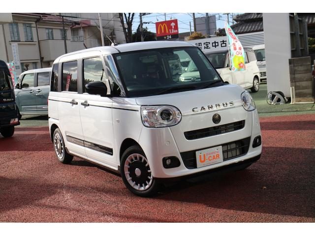 ムーヴキャンバスセオリーＧ一年保証・走行距離無制限　走行３１０６キロ　ナビ　パノラマカメラサイドエアバック　クリアランスソナー　オートライト　ＬＥＤヘッドライト　ベンチシート　シートヒーター　両側電動スライドドア（埼玉県）の中古車