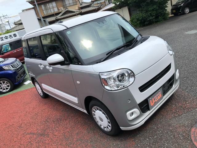ムーヴキャンバスストライプスＧ　走行８５３キロ／ＬＥＤヘッドランプ／マット１年保証距離無制限　走行距離８５３キロ　マット　サイドエアバッグ　ＬＥＤヘッドランプ　アイドリングストップ　シートヒーター　両側電動スライドドア　オート格納式ドアミラー　電動パーキングブレーキ（埼玉県）の中古車