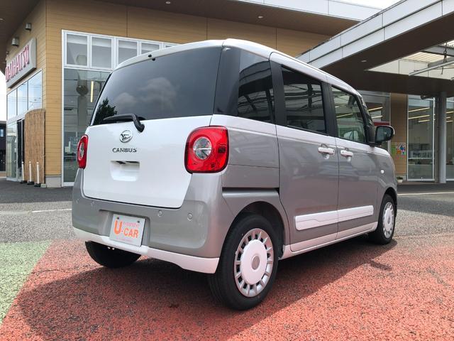 ムーヴキャンバスストライプスＧ　走行８５３キロ／ＬＥＤヘッドランプ／マット１年保証距離無制限　走行距離８５３キロ　マット　サイドエアバッグ　ＬＥＤヘッドランプ　アイドリングストップ　シートヒーター　両側電動スライドドア　オート格納式ドアミラー　電動パーキングブレーキ（埼玉県）の中古車